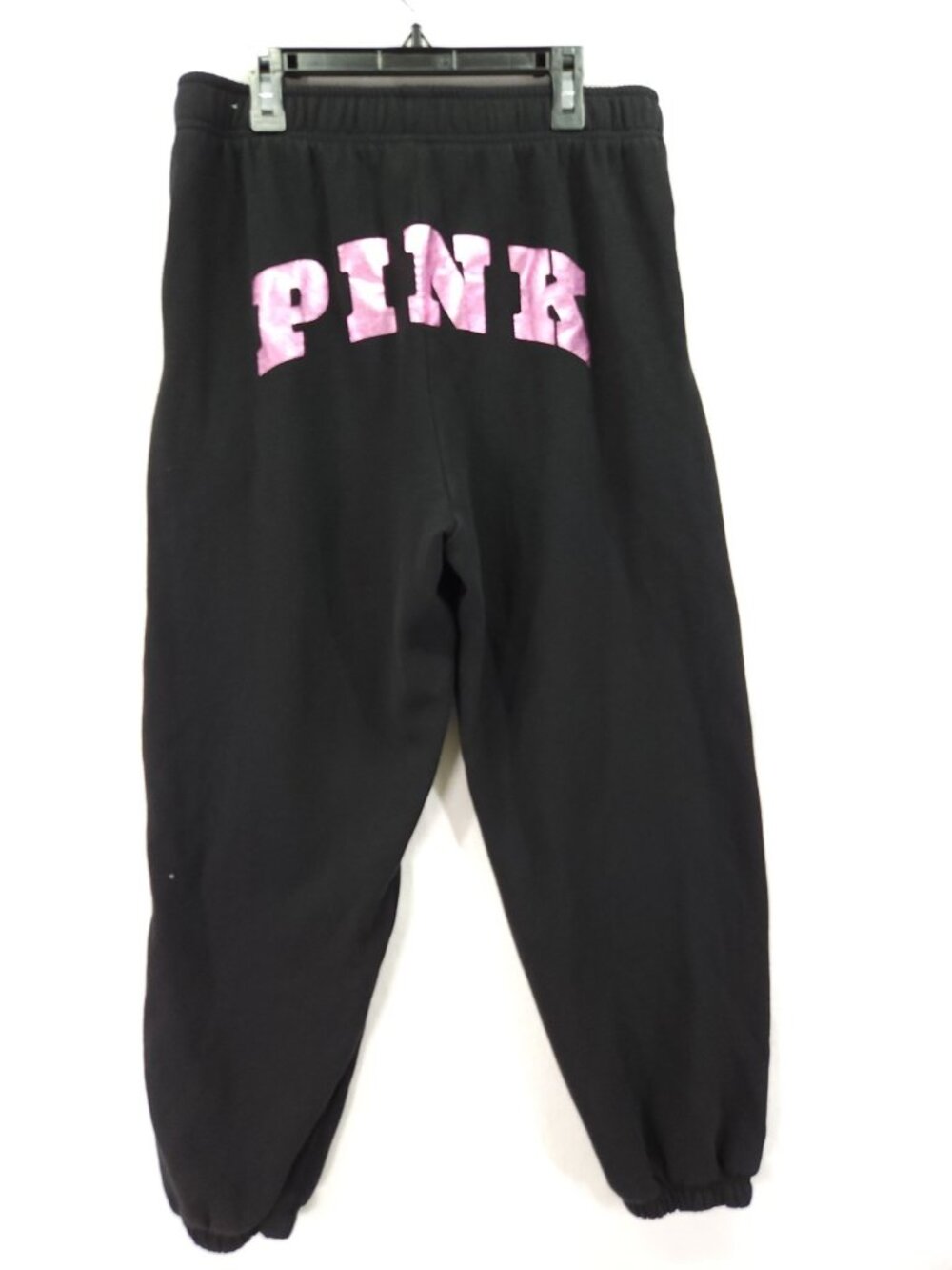Victorias Secret PINK Fleece Campus Sweatpants Medium Joggers Metallic Back Logo